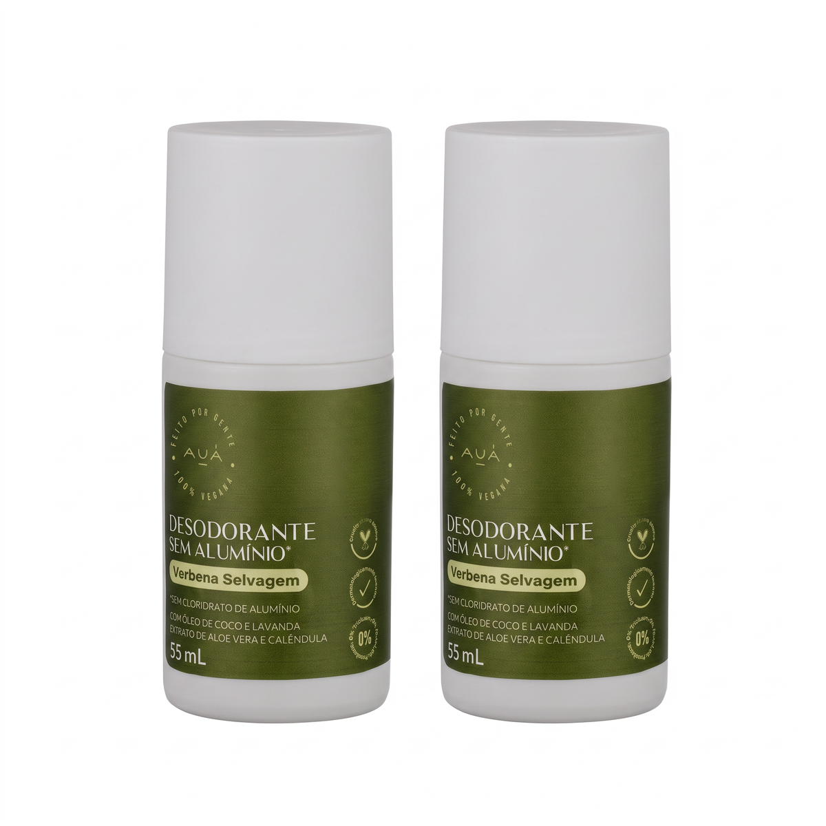2x Desodorante Roll-On AUÁ Verbena Selvagem 55ml