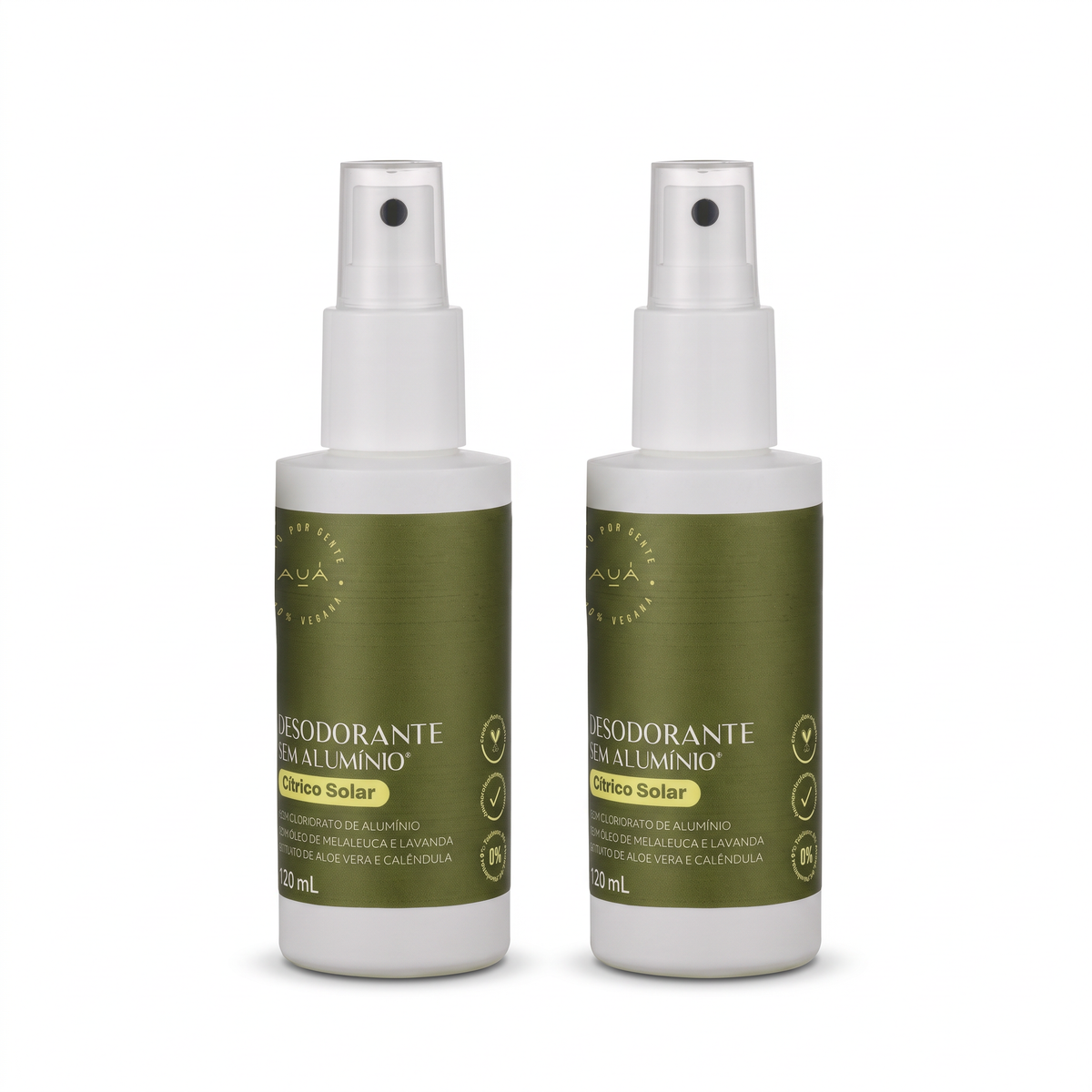 2x Desodorante Spray AUÁ Cítrico Solar 120ml