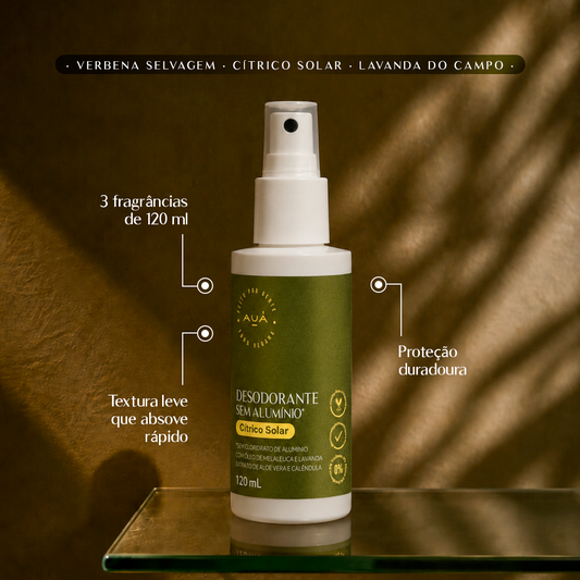 Desodorante Spray AUÁ Cítrico Solar 120ml