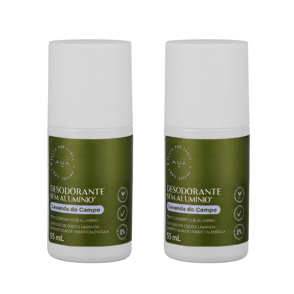 2x Desodorante Roll-On AUÁ Lavanda do Campo 55ml