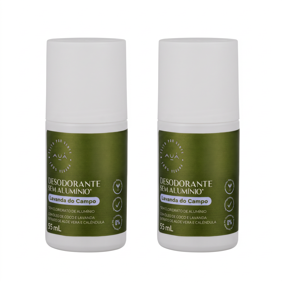2x Desodorante Roll-On AUÁ Lavanda do Campo 55ml