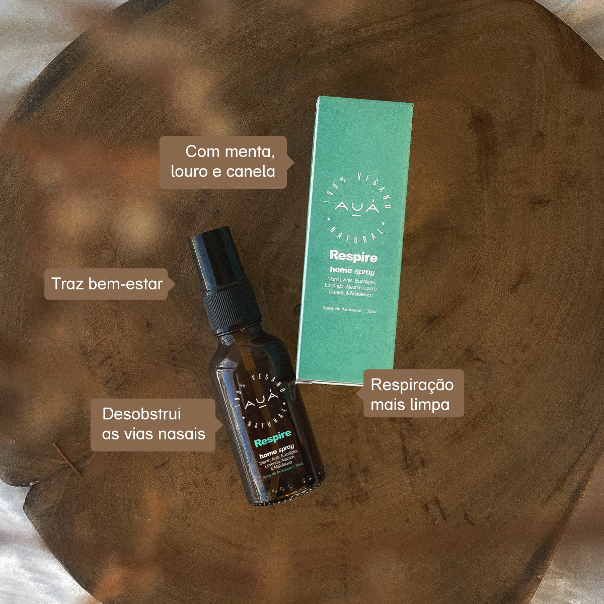 Home Spray Respire Revigora e Purifica 30ml AUÁ