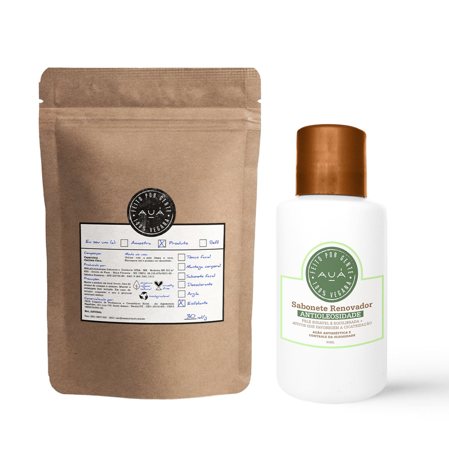 Kit Duo Esfoliante de Carnaúba + Sabonete Renovador Antioleosidade