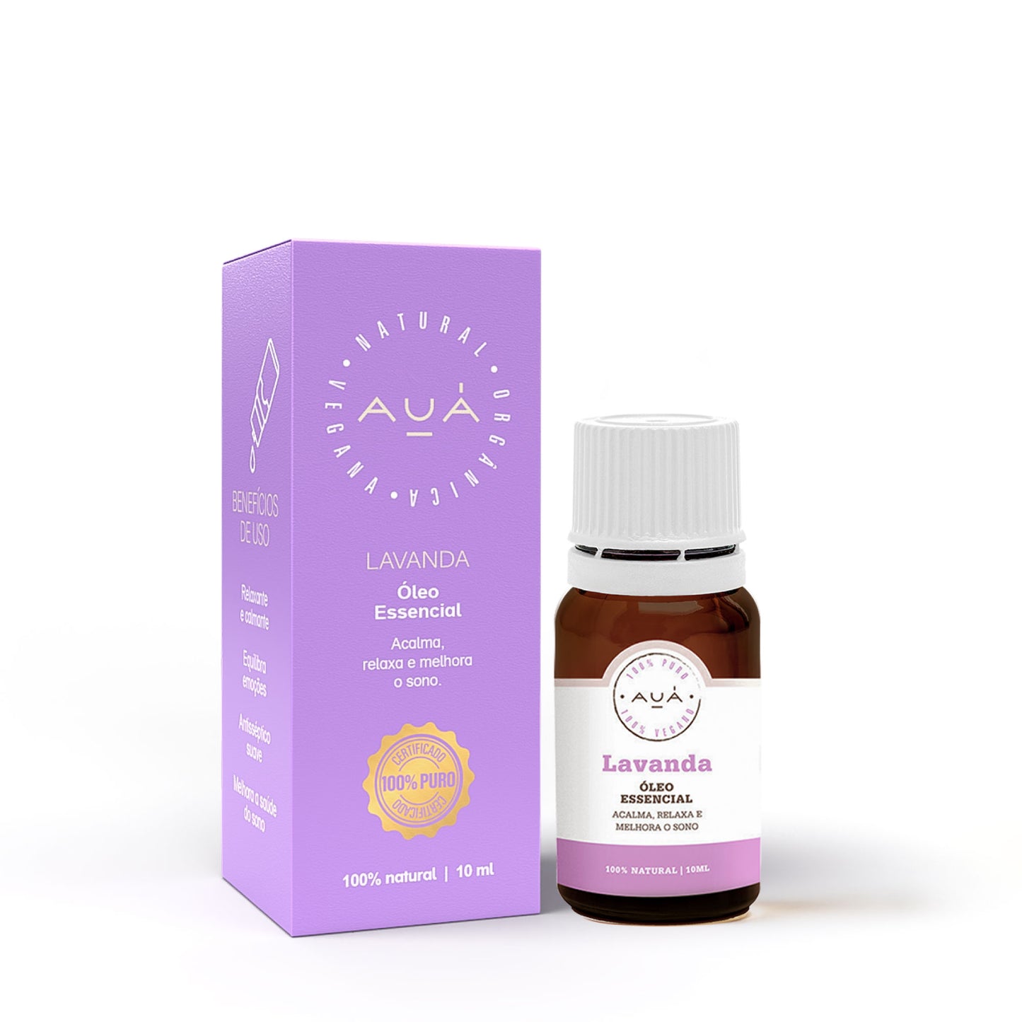 Óleo Essencial Lavanda Relaxamento e Bem-Estar 10ml AUÁ