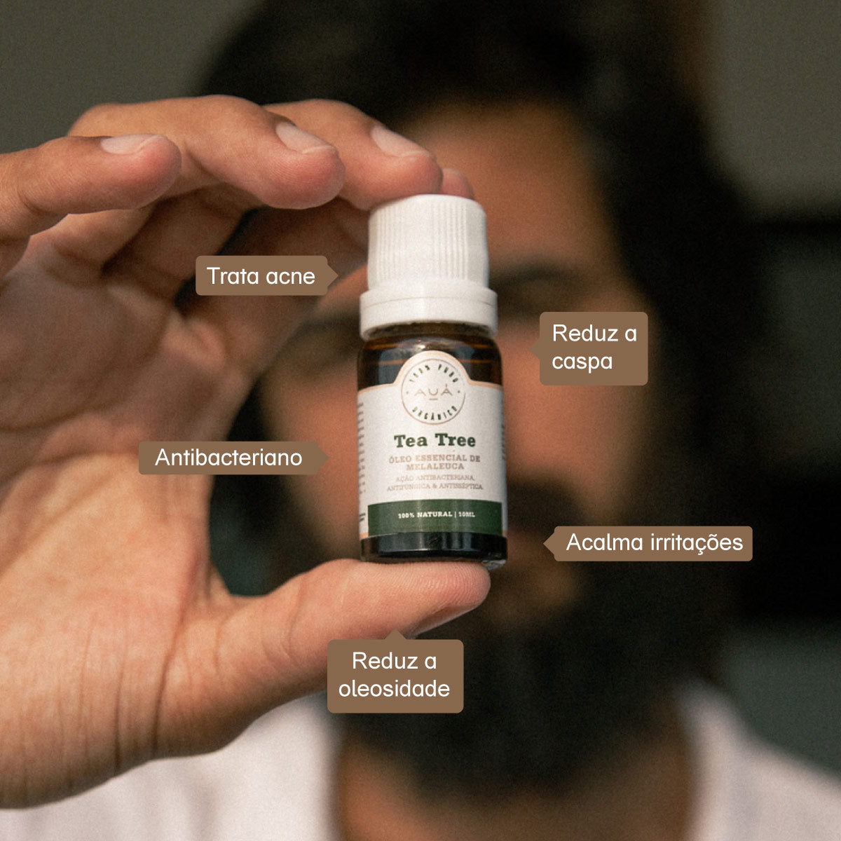 Óleo Essencial Tea Tree Limpeza e Bem-estar 10ml AUÁ